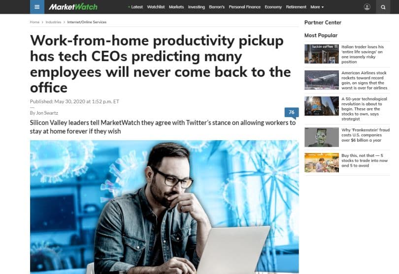 Lectura recomendada: CEOs de tecnológicas predicen que muchos empleados nunca volverán a la oficina a raíz del aumento de la productividad en el hogar